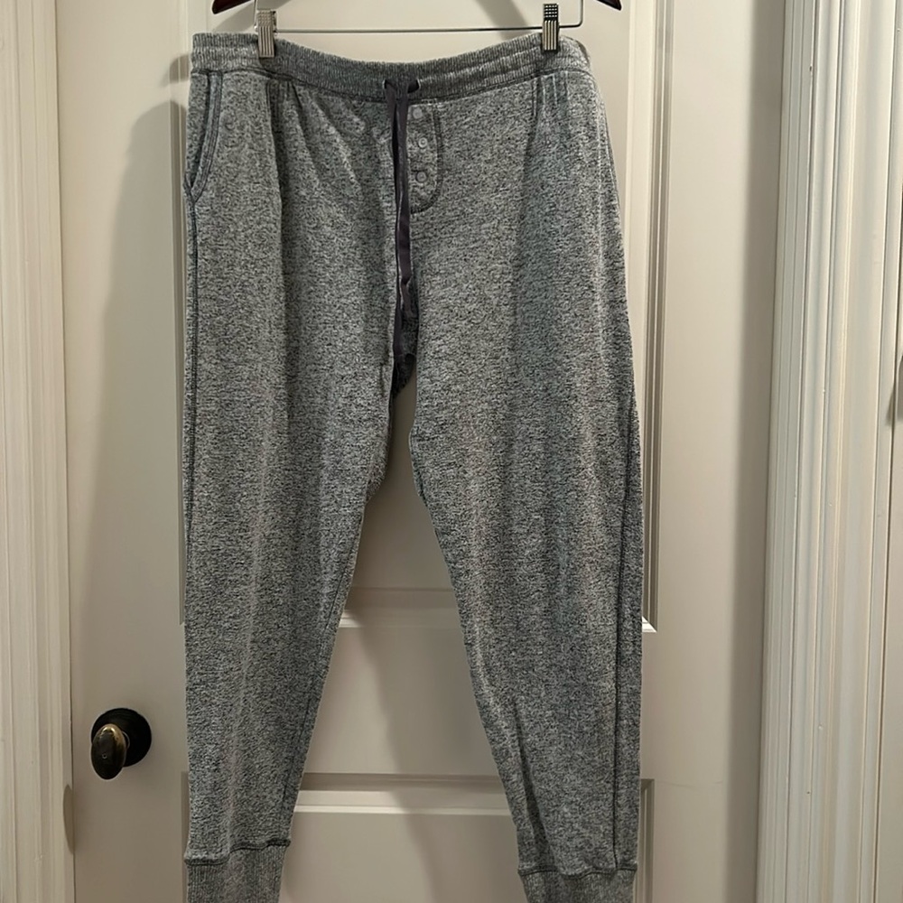 NWOT Papinelle men drawstring knit jogger lounge sweatpants pockets size XL grey